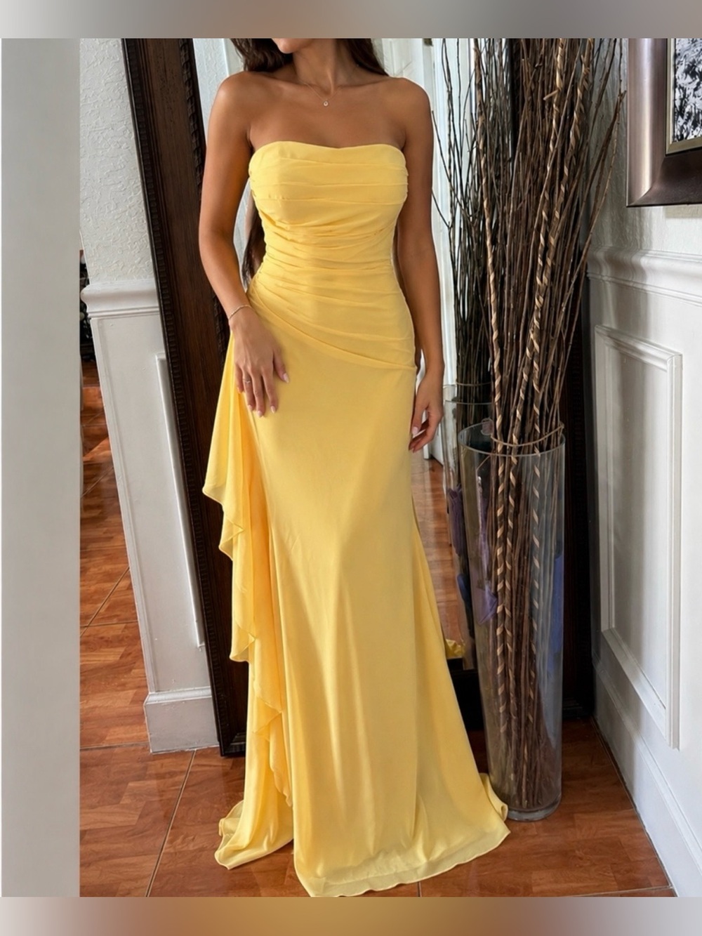 vintys women dress strapless Chiffon prom Dresses long